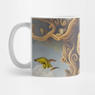 Metamorphosis Skies: A Surreal Landscape of Birds, Fish, and Reptiles in Transformation Mug